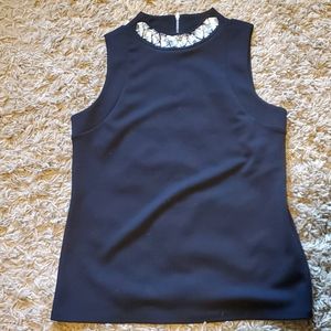 Worthington zippered tank blouse with jewel detail